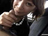 Excited Asian babe sucking off a fat penis